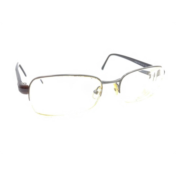 Prada VPR 58E 7AY-1O1 Gunmetal Gray Black Half Eyeglasses Frames 54-18 135 Italy - Picture 1 of 12